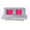 Sofa Cama Roma Tela Antifluido Gris Plata + 2 Cojines