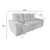 Sofa Turquia 3 Puestos Tela Gris Antifluido - Arte K Muebles