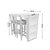 Juego de Comedor Barra 4 Puestos Blanco Natural 60 x115cm