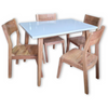 Juego de Comedor Osaki 4 Puestos Blanco Natural