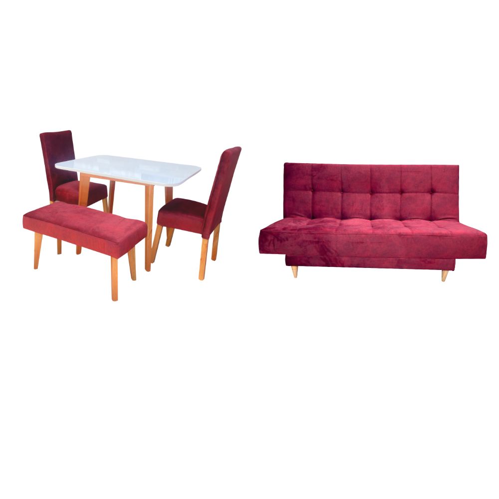 Combo Sofa cama London + Comedor Nordico Vino - Arte K Muebles